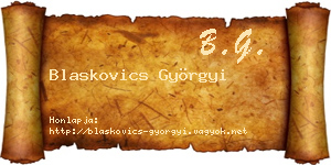 Blaskovics Györgyi névjegykártya
