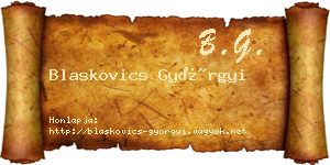 Blaskovics Györgyi névjegykártya